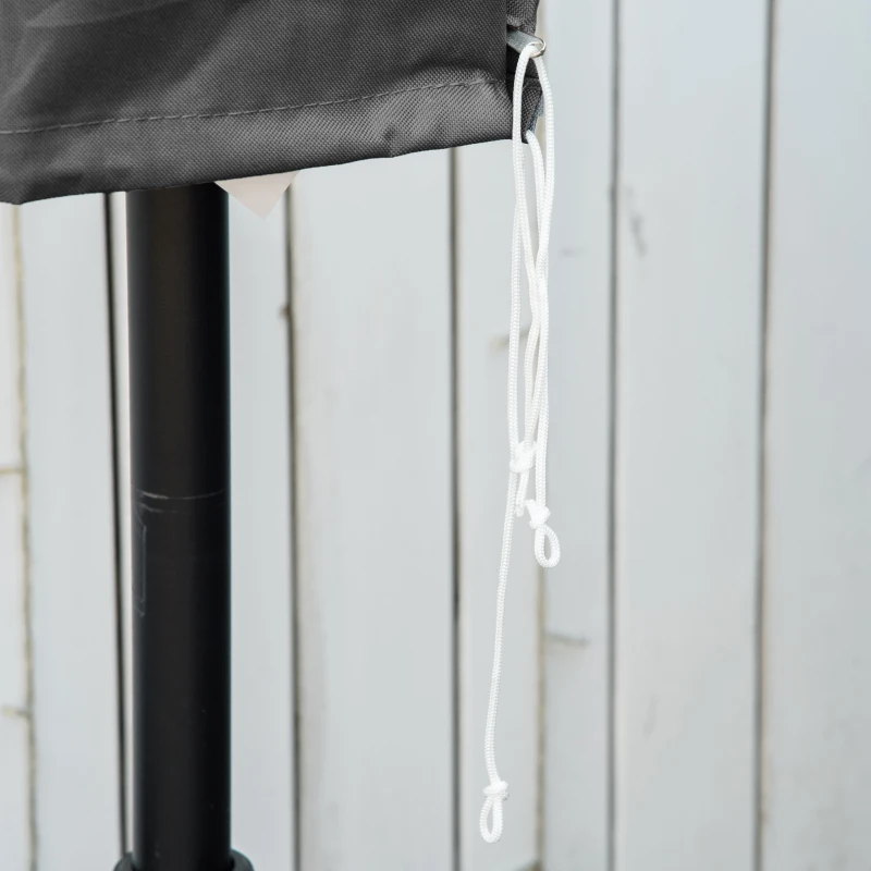 Outsunny Waterproof Patio Umbrella Cover, 300D Banana Parasol Protector with Zipper for Outdoor Garden, Patio, Dark Grey