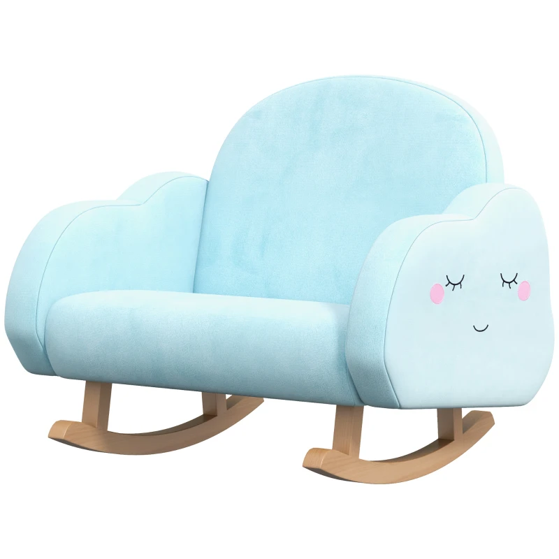 Qaba Rocker Armchair for Nursery Playroom Preschool for 1.5-5 Years, Blue