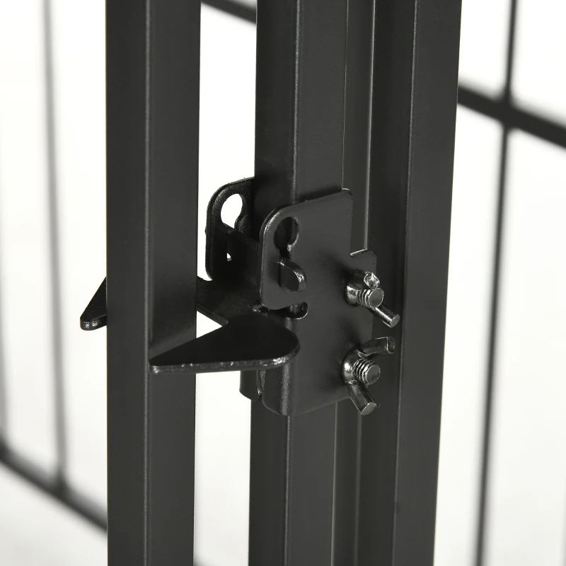 PawHut Galvanised Steel Outdoor House Heavy Duty Dog Kennel, Black