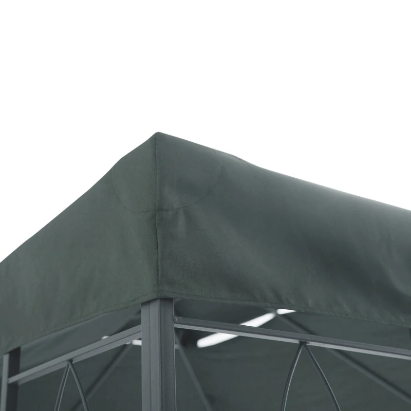 Outsunny 13' x 10' Gazebo Replacement Canopy 2 Tier Top UV Cover Pavilion Garden Patio Outdoor, Grey (TOP ONLY)