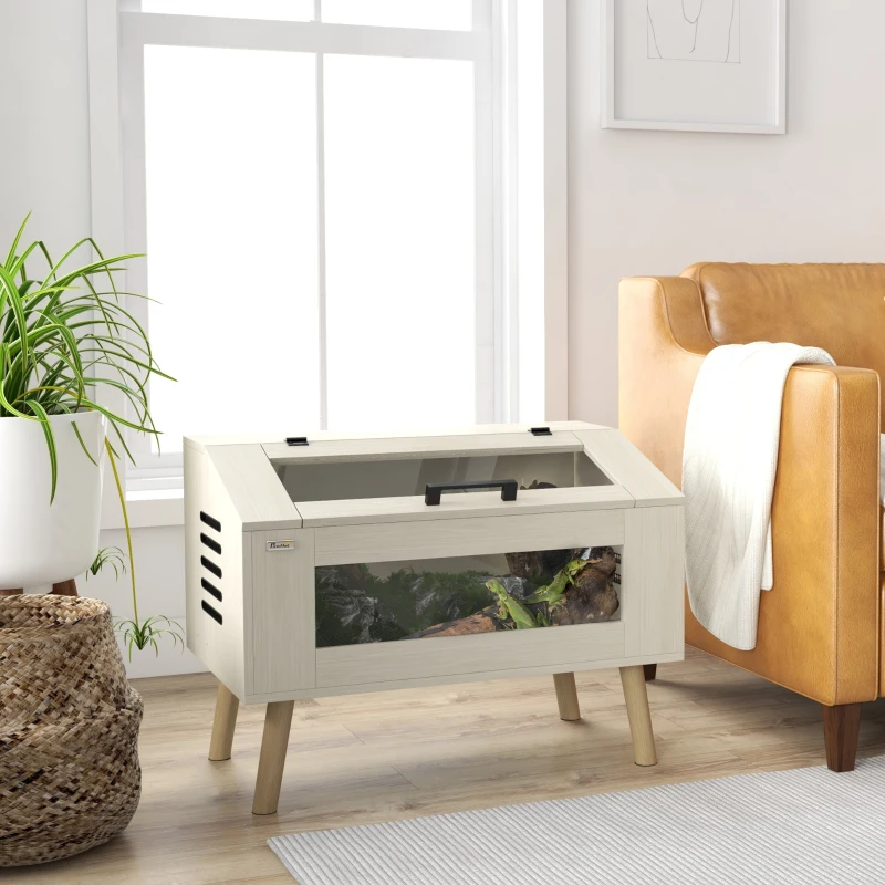 PawHut 29 Gallon Reptile Terrarium, Top Opening Reptile Tank w/ Ventilations for Snakes Lizards Horned Frogs Chameleons