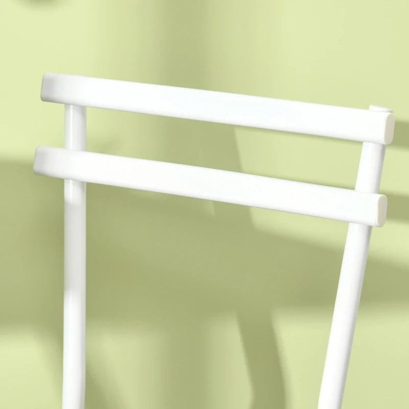 HOMCOM 3-Piece Dining Table and Chairs Set with Footrest, White