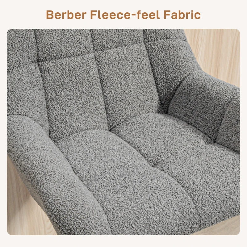 HOMCOM Swivel Barstools Set of 2 Adjustable Bar Stools with Footrest Armrests for Dining Room Grey