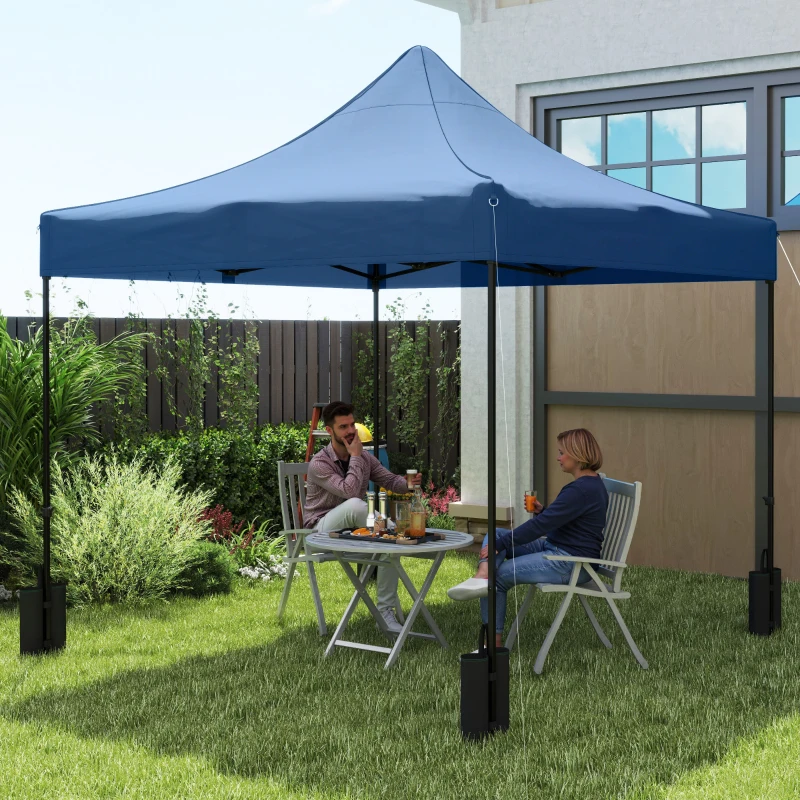 Outsunny 10' x 10' Replacement Canopy Top for Pop Up Canopy Tent with 4 Sand Bags, UPF50+ Protection, Navy Blue
