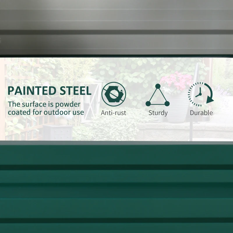 Outsunny Galvanized Raised Garden Bed, Outdoor Planter Box for Vegetables, Flowers, Herbs, 4' x 2' x 1', Green