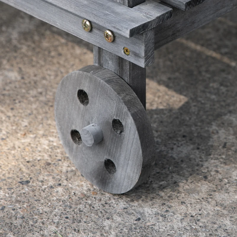 Outsunny 36" Wooden Potting Bench Work Table with 2 Removable Wheels, Garden Workstation with Removable Sink, Drawer & Large Storage Spaces, Gray