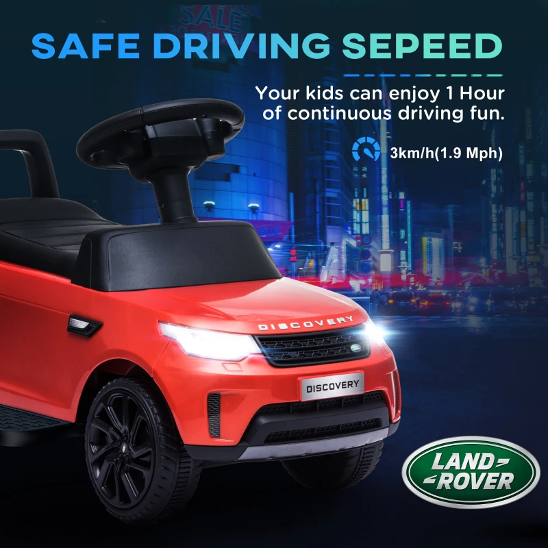 Qaba 2 in 1 Land Rover Licensed 6V Ride on Car Sliding Car Battery Powered Electric Car w/ Headlights Music Horn, Red