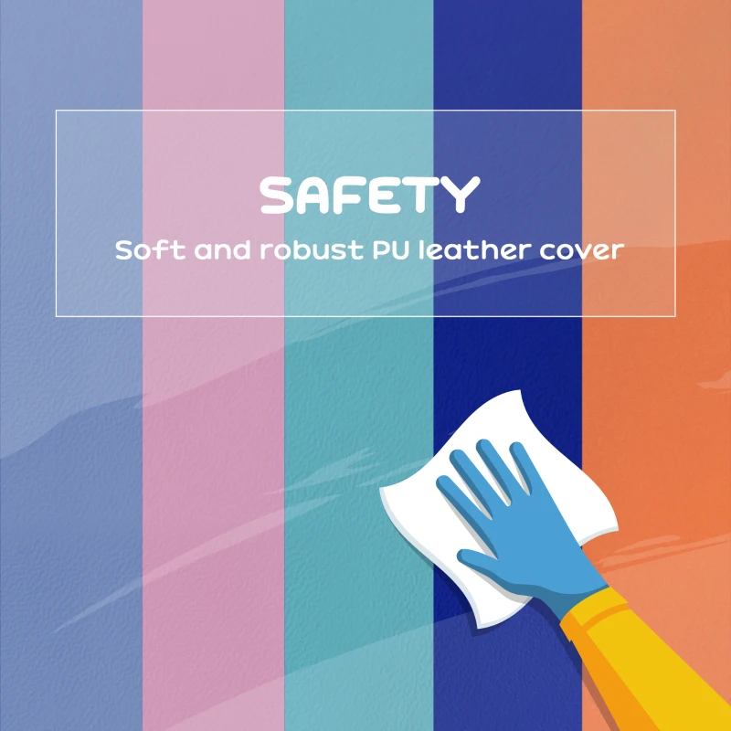 Qaba 6 Piece Soft Play Equipment for Kids 6-72 Months, Orange and Blue