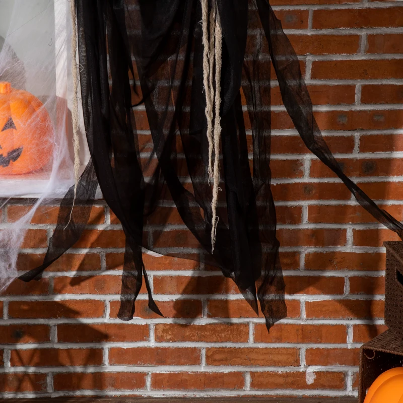 Outsunny 60" Outdoor Halloween Decorations Hanging Ghost Stretching Out Arms Animated Prop with Sound and Motion Activated Light Up Hands, Spooky Scream