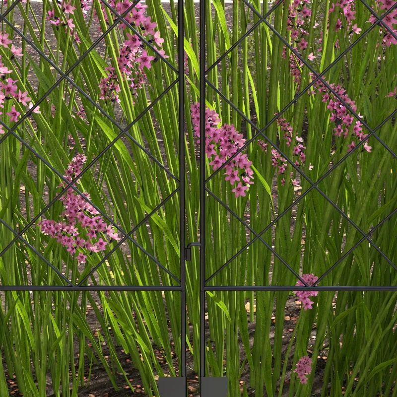 Outsunny 7 Pack Garden Fencing for Yard, Decorative Fence Panels as Animal Barrier and Flower Edging, Black