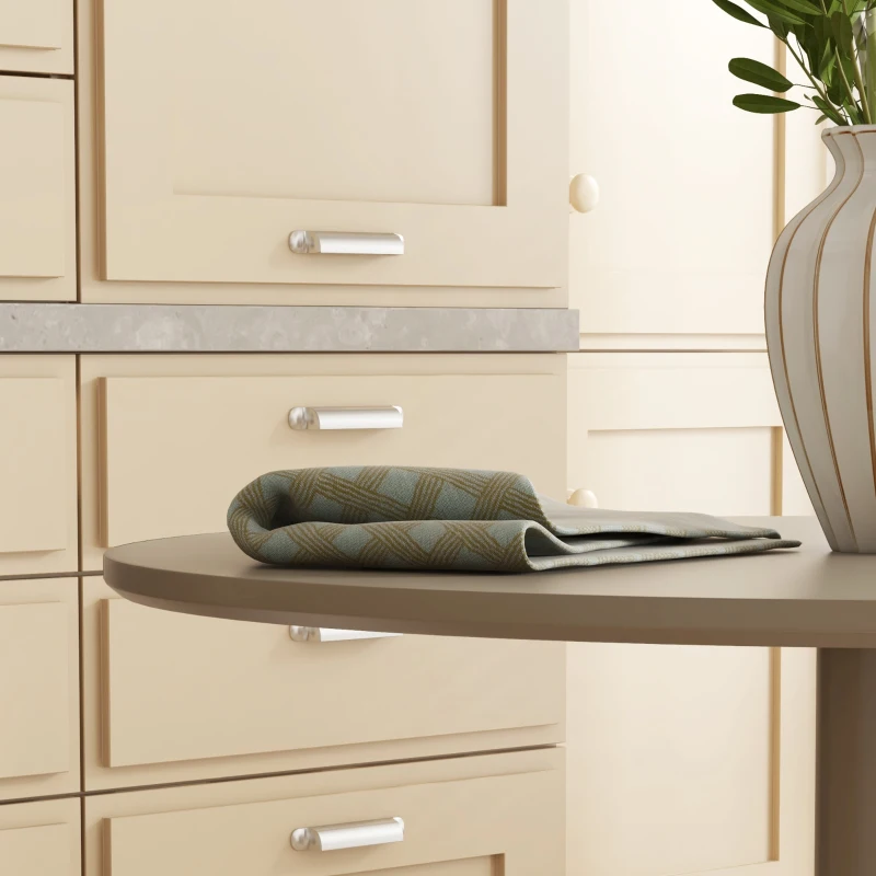 HOMCOM Modern Kitchen Table for 2 People, Round Dining Table with Steel Base for Living Room, Dining Room, Light Brown