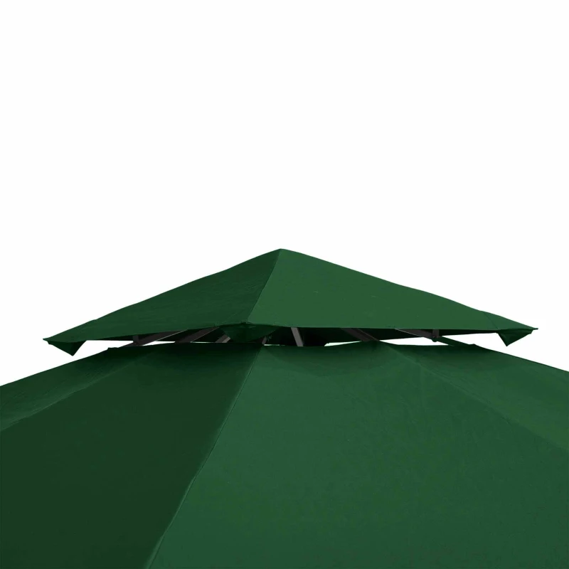 Outsunny 10' x 10' Canopy Replacement 2-Tier Gazebo Canopy Top Cover, Green