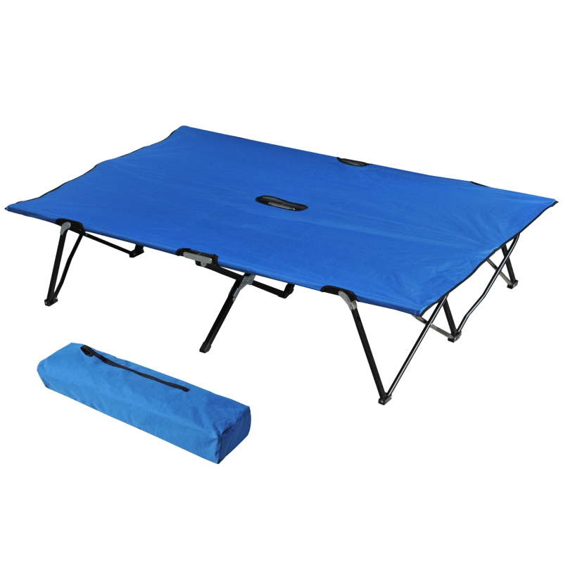 Outsunny 2 Person Folding Camping Cot for Adults, 50