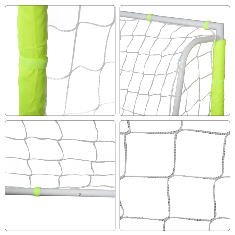 Soozier 6ft x 4ft Soccer Goal Net with Metal Frame, PE Mesh, Ground Stakes, Easy Assembly, Yellow