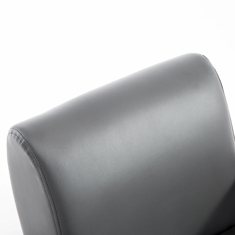 Qaba Kids Sofa Rocking Chair with Side Pocket, PU Leather Toddler Armchair for Children Grey