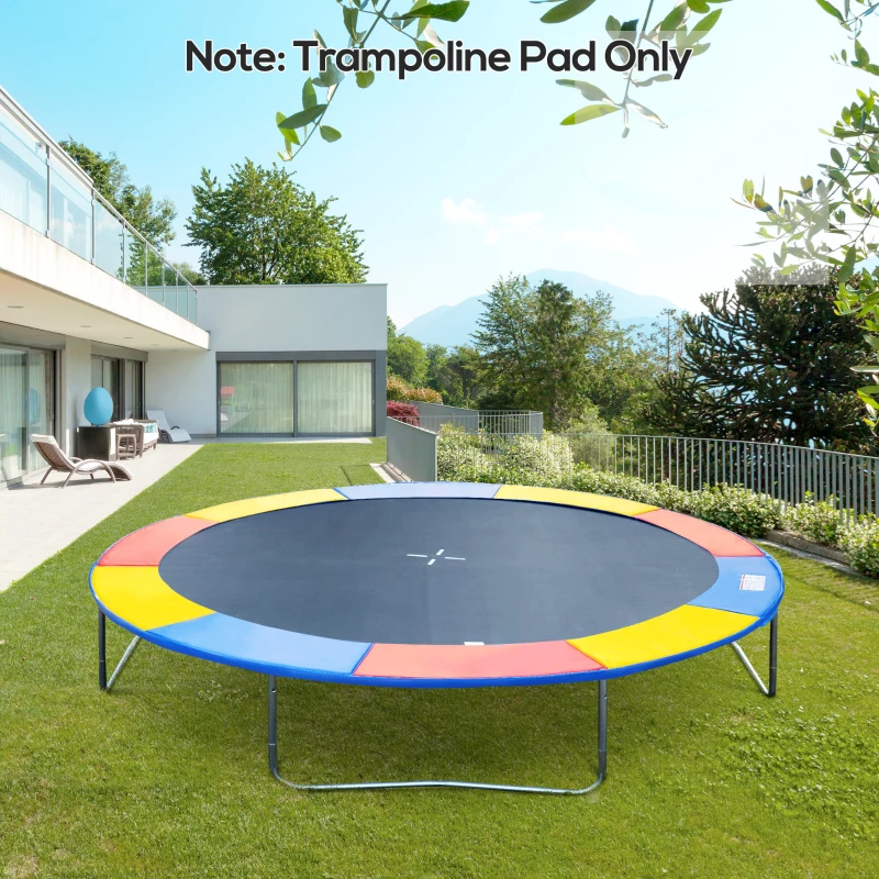 HOMCOM ⌀8ft Trampoline Pad ⌀96" Spring Safety Replacement Gym Bounce Jump Cover EPE Foam Colorful