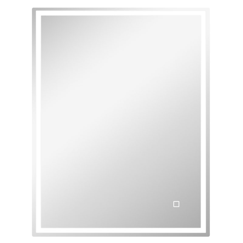 HOMCOM 36" x 28" Bathroom Mirror with LED Lights, Dimmable Makeup Mirror, Vanity Mirror with 3 Colors, Smart Touch, Anti-Fog