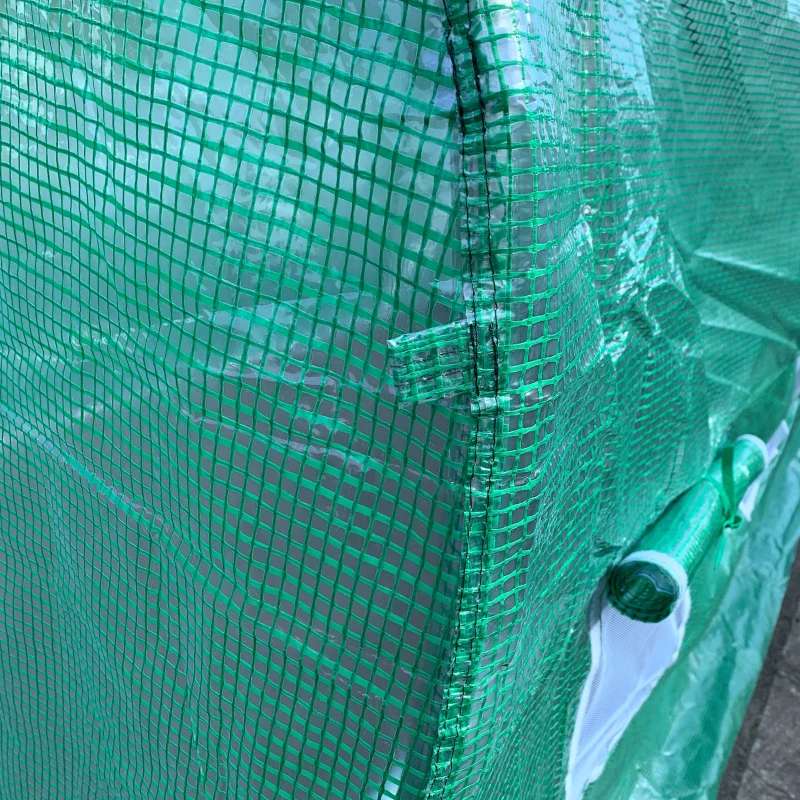 Outsunny 15' x 7' x 6.5' Walk-in Tunnel Hoop Greenhouse, Green House for Outside with PE Cover, Steel Frame, Roll-Up Zipper Door & Windows for Flowers, Vegetables, Tropical Plants, Green