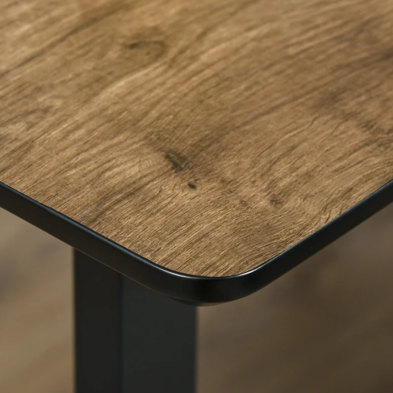 HOMCOM Extendable Dining Table Rectangular Wood Effect Tabletop for 4-6 People with Steel Frame & Hidden Leaves for Kitchen, Dining Room, Living Room