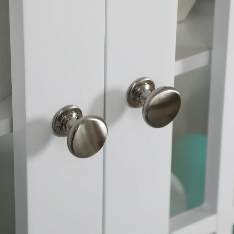 kleankin Modern Wall Mount Bathroom Cabinet, Storage Organizer with 2 Door Cabinet and Open Shelf, White