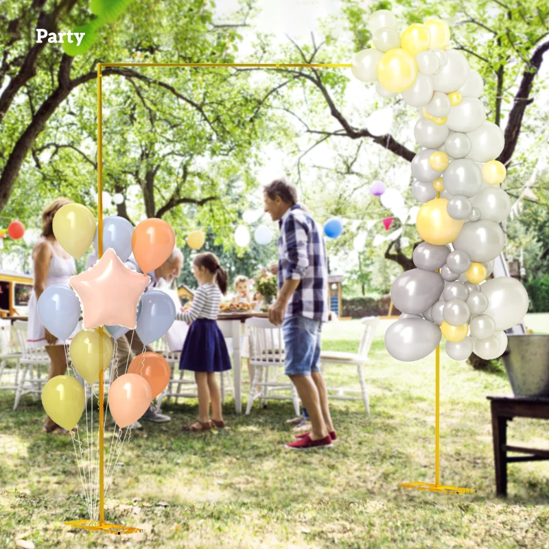 Outsunny 10FT x 10FT Wedding Arch Backdrop Stand, Metal Garden Balloon Arch Stand for Birthday Party, Bridal Shower, Graduation, Ceremony, Banquet Decorations, Gold