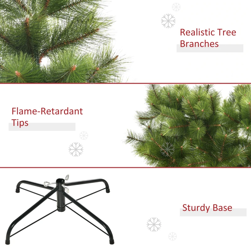 HOMCOM 7 FT Christmas Tree Artificial Pine Tree Christmas Decoration 505 Branches Green