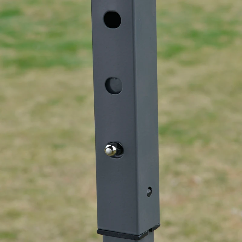 Outsunny 12.5' Pop Up Gazebo Hexagonal Canopy Tent Outdoor Shelter Pavilion Sun Protection with Mesh Sidewalls, Handy Bag, Dark Brown