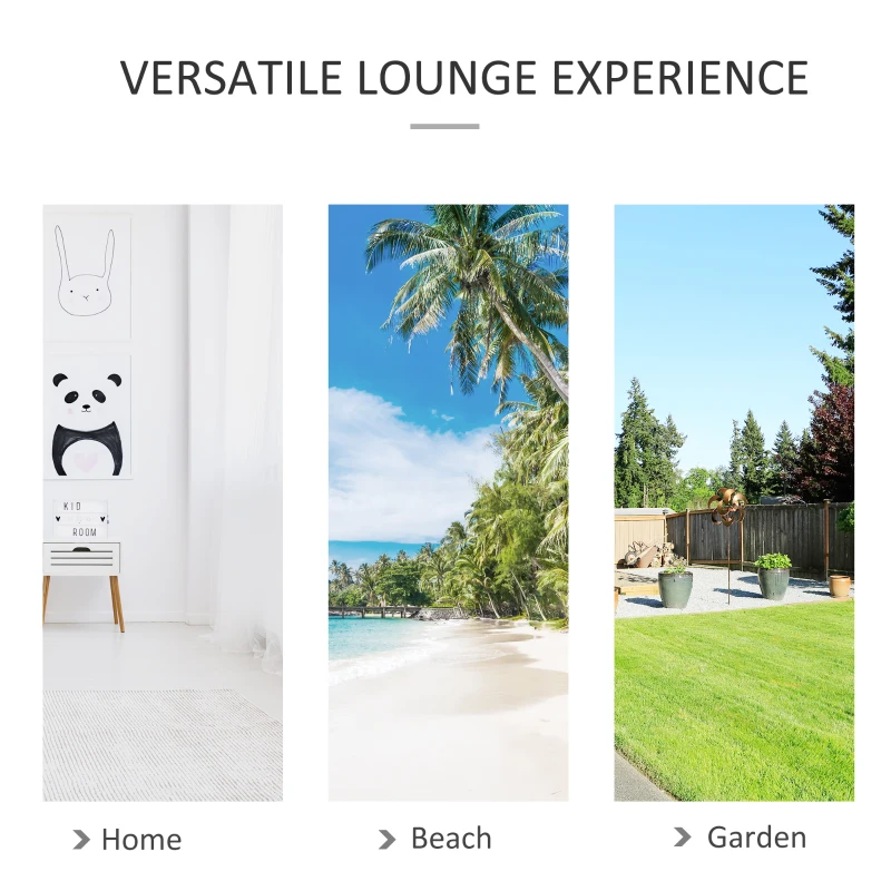 Outsunny Brazilian Style Hammock Extra Large Cotton Hanging Camping Bed with Carrying Bag, for Patio Backyard Poolside, Rainbow Stripe