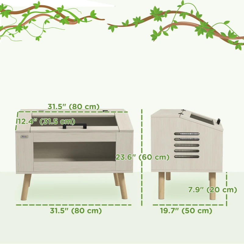 PawHut 29 Gallon Reptile Terrarium, Top Opening Reptile Tank w/ Ventilations for Snakes Lizards Horned Frogs Chameleons