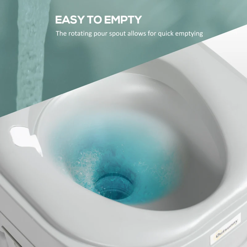 Outsunny Porta Potty, 5.8 Gallon Portable Toilet with Level Indicator and Anti-Leak Pump for Camping, Boating, Hiking, Travel, RV