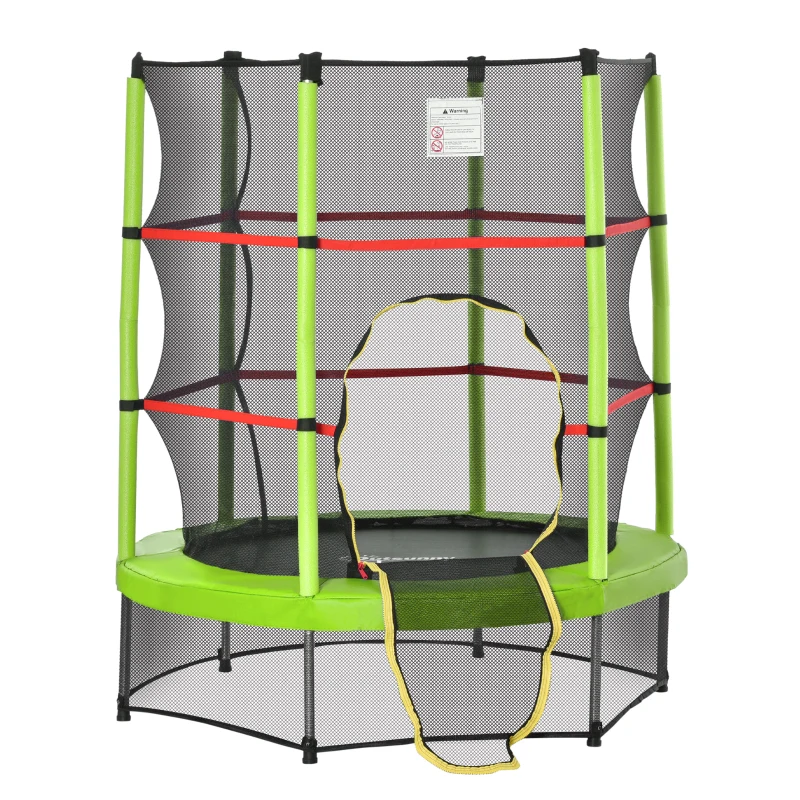 Outsunny Φ5FT Kids Trampoline with Enclosure Net for Age 3 to 6 Years Green