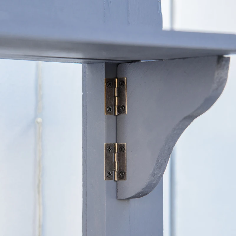 Outsunny Potting Bench Table, Garden Work Bench, Outdoor Wooden Workstation with Tiers of Shelves and Drawer for Patio, Courtyards, Balcony, Grey