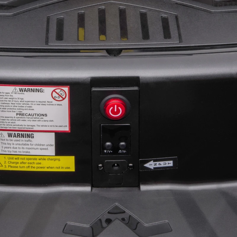 Aosom 12V Kids Bumper Car with Parent Remote Control, Safety Belt, Colorful LED Lights, for Boys and Girls, Black