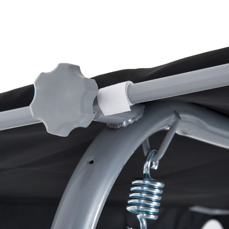 Outsunny 3-Seater Patio Swing, Outdoor Swing Chair, A Frame Porch Swing with Canopy Garden Hammock Glider Bed, Black