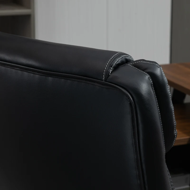 Vinsetto 484LBS Big and Tall Ergonomic Executive Office Chair with Wide Seat, High Back Adjustable Computer Task Chair Swivel PU Leather, Black