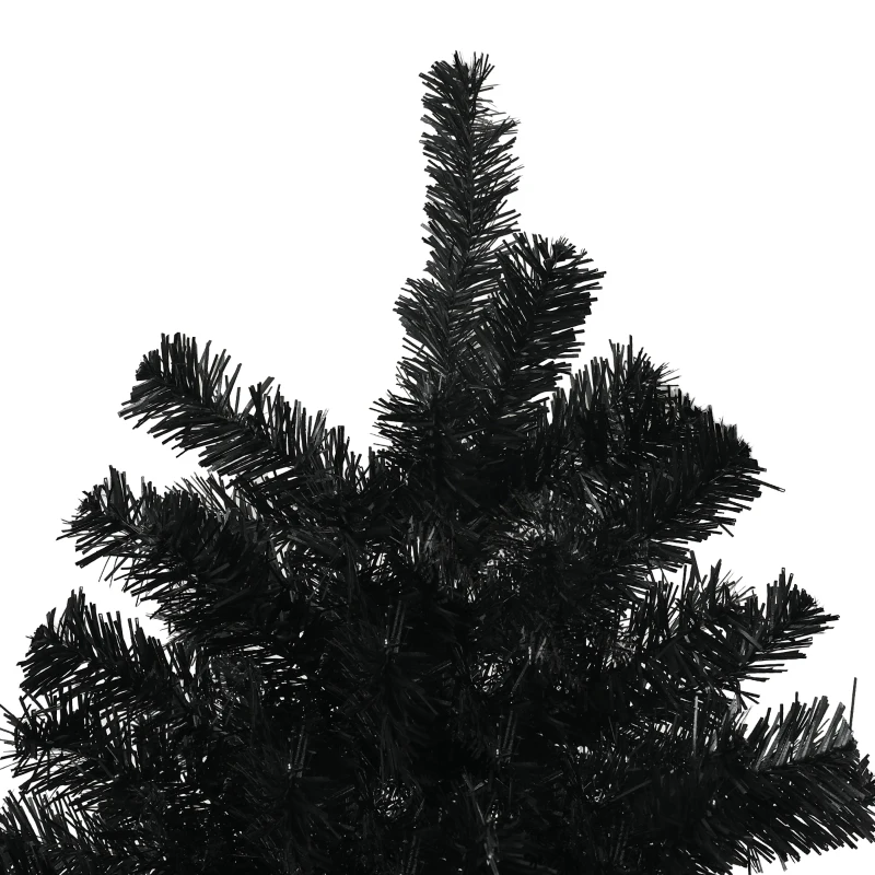 HOMCOM 7.5ft Unlit Artificial Black Christmas Tree, Holiday Décor with 1346 Branch Tips, Auto Open and Steel Base
