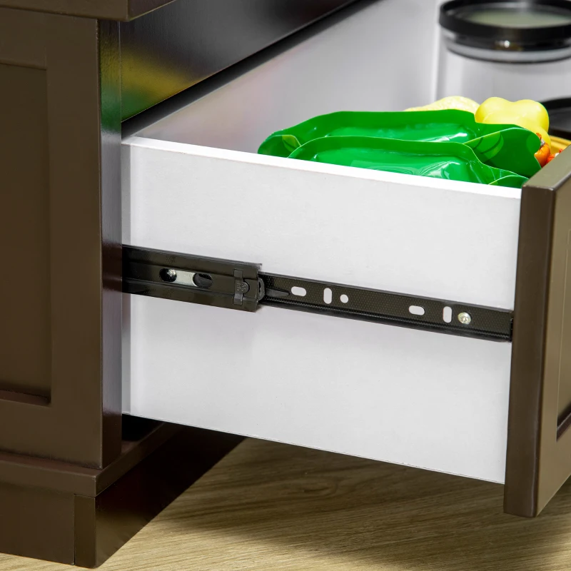 PawHut Elevated Dog Bowls with Storage Drawer for Large Dogs, Coffee