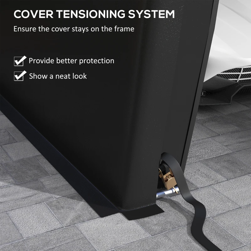 Outsunny Carport 12' x 20' Portable Garage, Heavy Duty Car Port Canopy with Ventilation Windows and Large Roll-up Door, Black