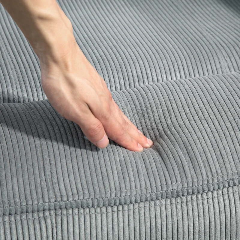 HOMCOM Manual Recliner Chair with Vibration Massage, Side Pockets, Corduroy Reclining Chair for Living Room, Grey