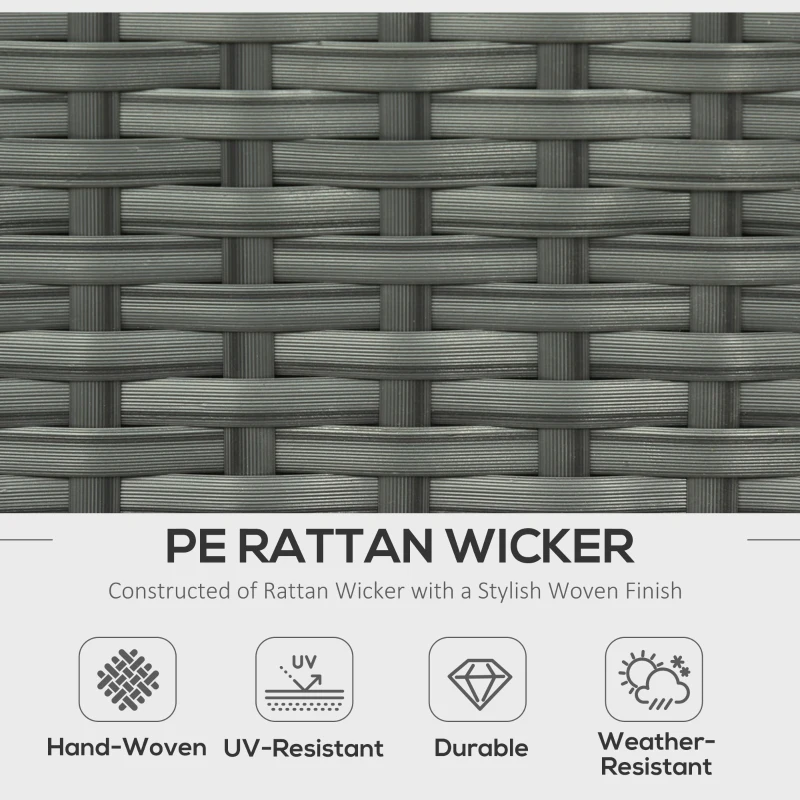 Outsunny 6-Piece Outdoor Rattan Patio Sectional Sofa Set with 3-Seat Couch, 2 Recliners, 2 Ottoman Footrests, & Coffee Table Conversation Set, Light Gray