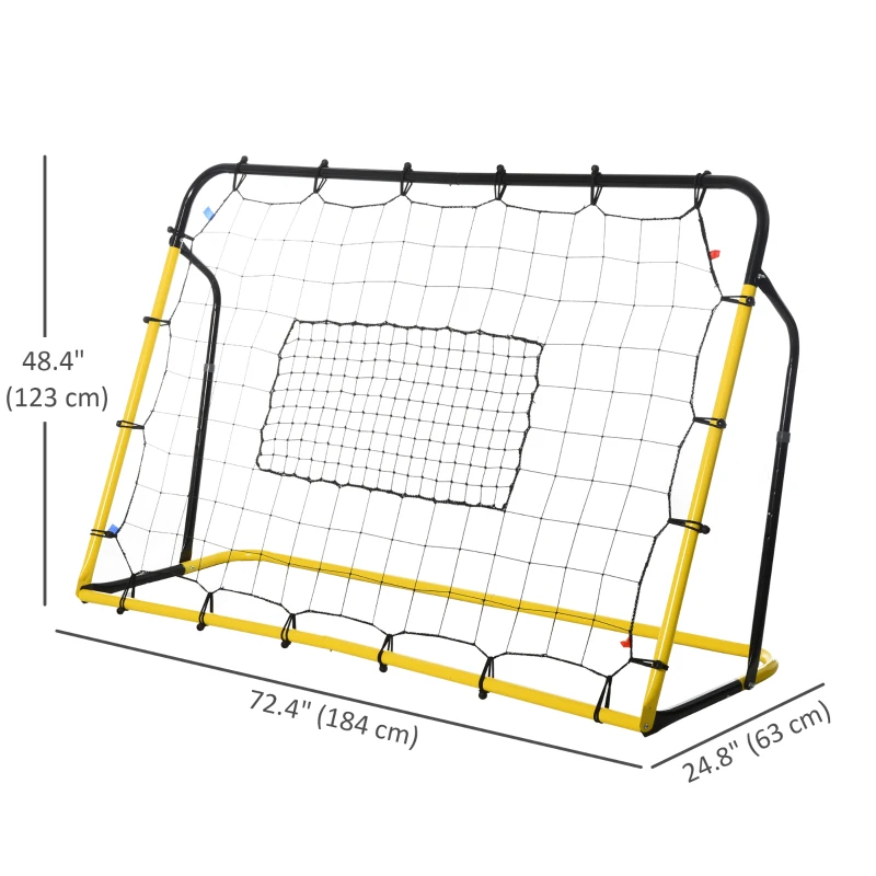 Soozier 6 x 4 ft Rebound Net Soccer Goal with 5 Angle Adjustable for Soccer Baseball Basketball Training