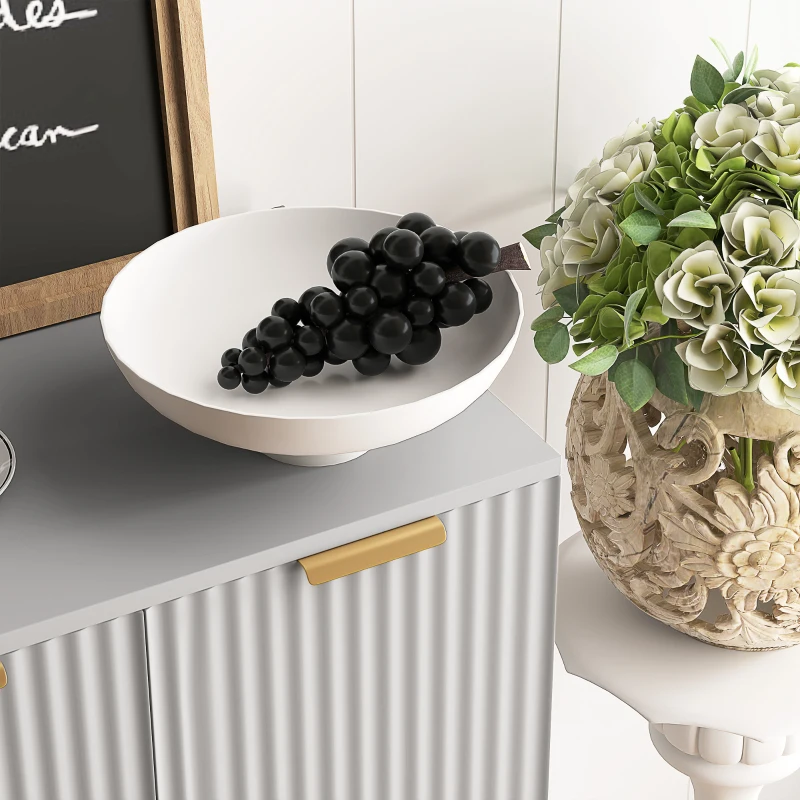 HOMCOM Modern Kitchen Storage Cabinet, Sideboard Buffet Cabinet with Adjustable Shelves for Kitchen Hallway, Grey