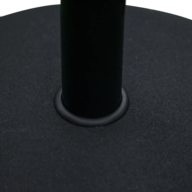 Outsunny 55 lbs Cement Round Umbrella Base Holder 20" Heavy Duty Parasol Stand for Patio, Outdoor, Backyard, Black