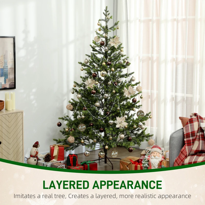 HOMCOM 6.5ft Artificial Sparse Christmas Tree with Steel Stand and 1933 Tips for Home Office Holiday