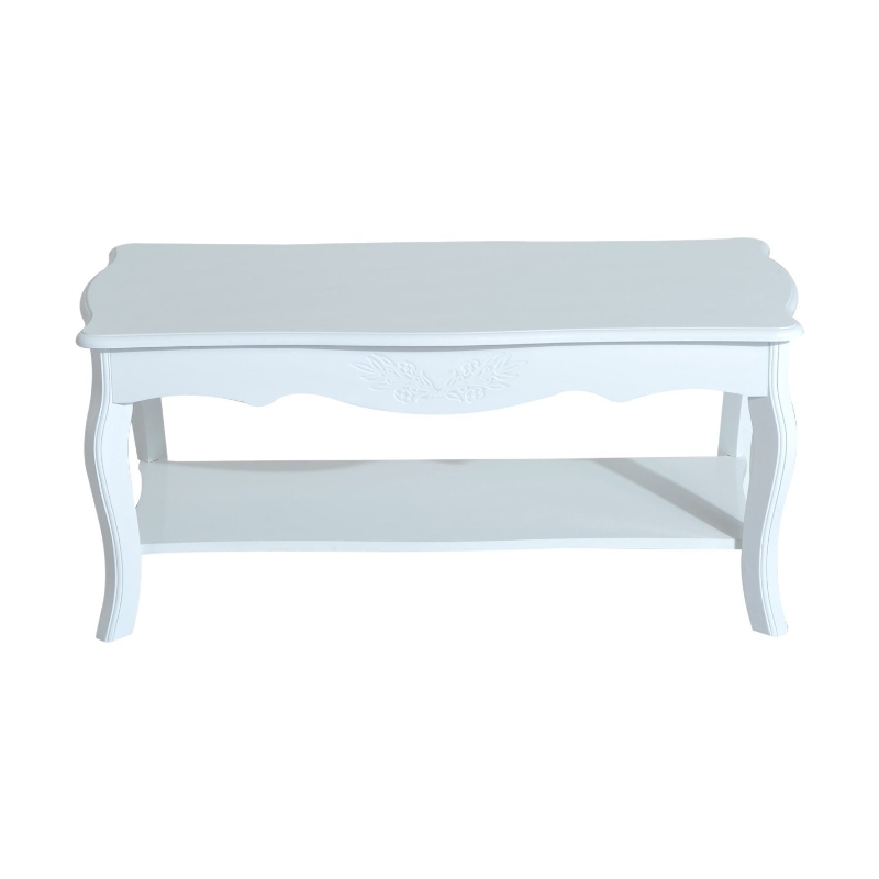 HomCom 37" 2-Tier Water Resistant Wooden Country Cottage Style Accent Coffee Table