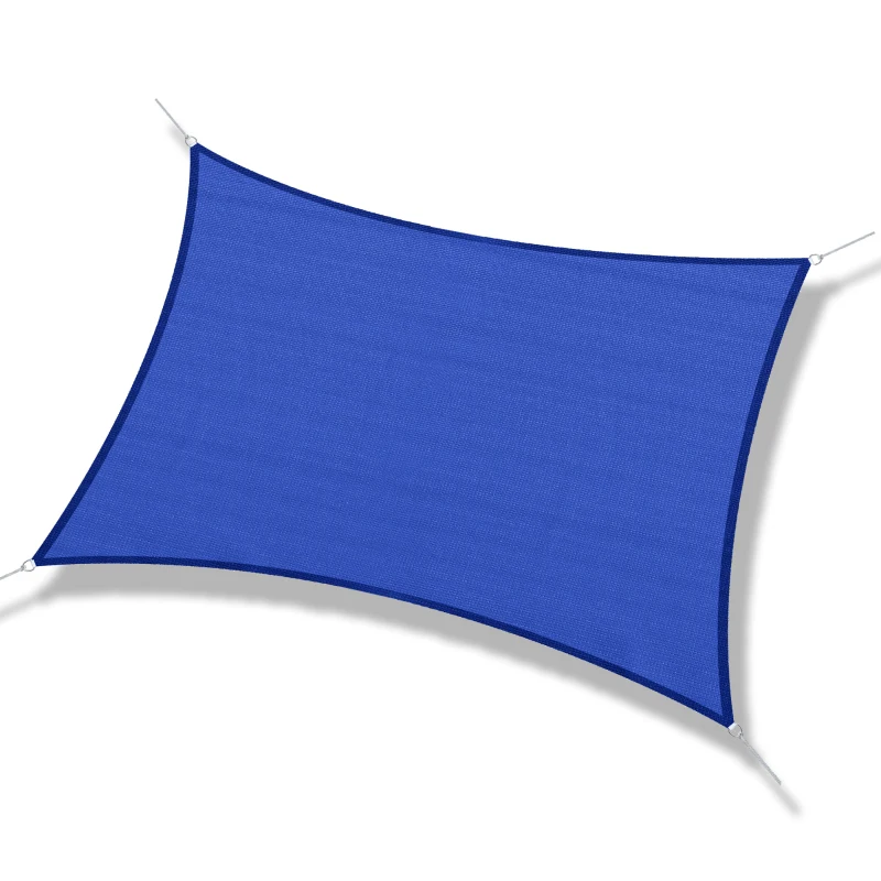 Outsunny 16' x 20' Sun Shade Sail Canopy Outdoor Shade Sail Cloth for Patio Deck Yard with D-Rings and Rope Included, Blue