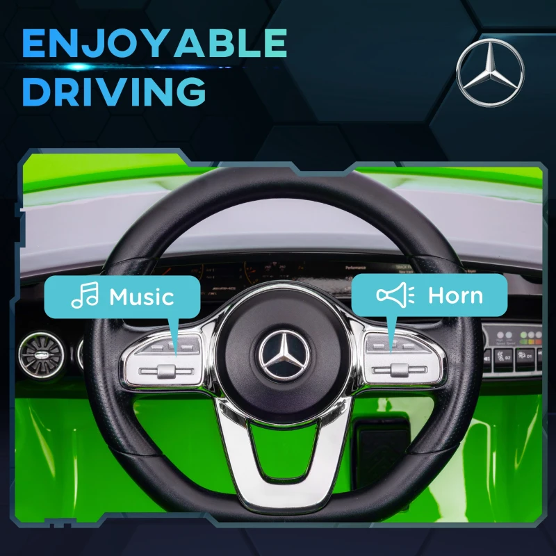 Qaba Mercedes-Benz AMG Licensed 12V Kids Ride on Car with Remote Control, Rear Suspension, LED Lights, Music, Green