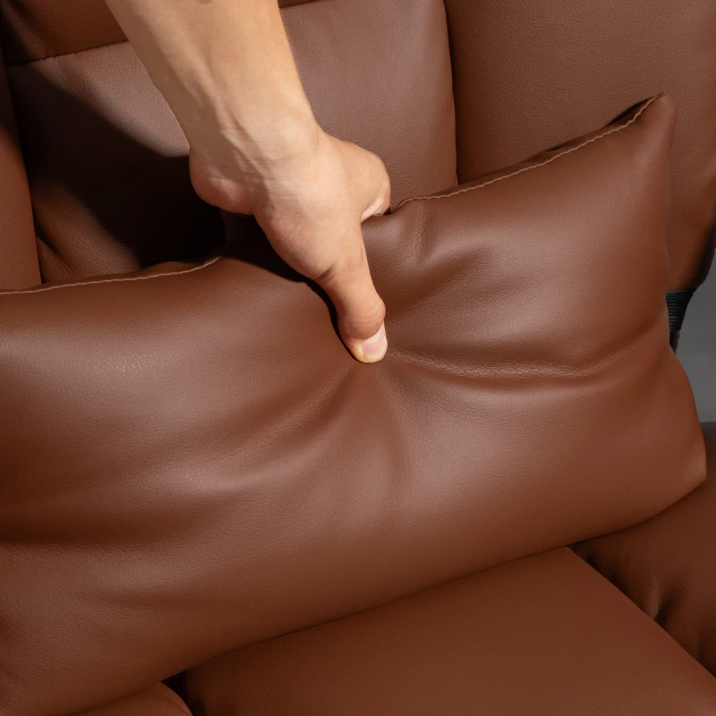 HOMCOM Executive Office Chair with Footrest and Lumbar Support, PU Leather Desk Chair, Ergonomic, Reclining and Swivel, Brown