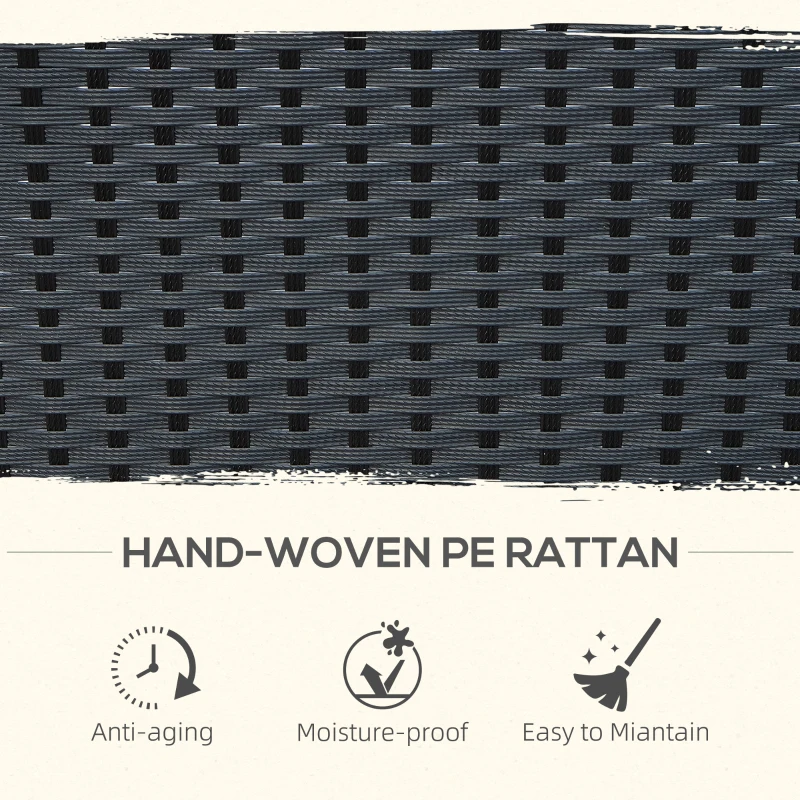 Outsunny 11 Pieces Wicker Patio Dining Set Outdoor Furniture Set with Removable Cushions, Glass Top Dining Table, PE Rattan Conversation Set for Garden Poolside Backyard, Black