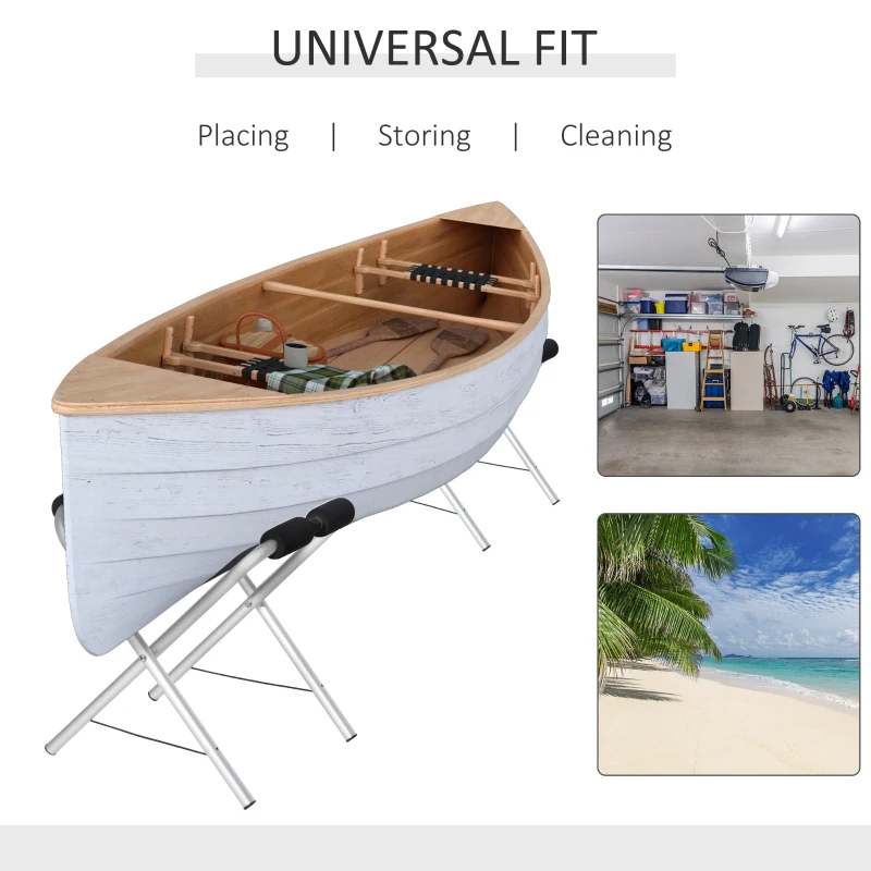 Soozier Universal Kayak Storage Stand & Rack for Cleaning, Storing, & Maintenance with Aluminum Frame & Folding Design